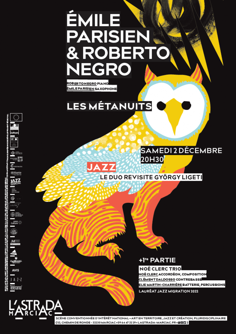 Émile Parisien & Roberto Negro "Les métanuits" + Noé Clerc Trio • Samedi 2 décembre 20h30